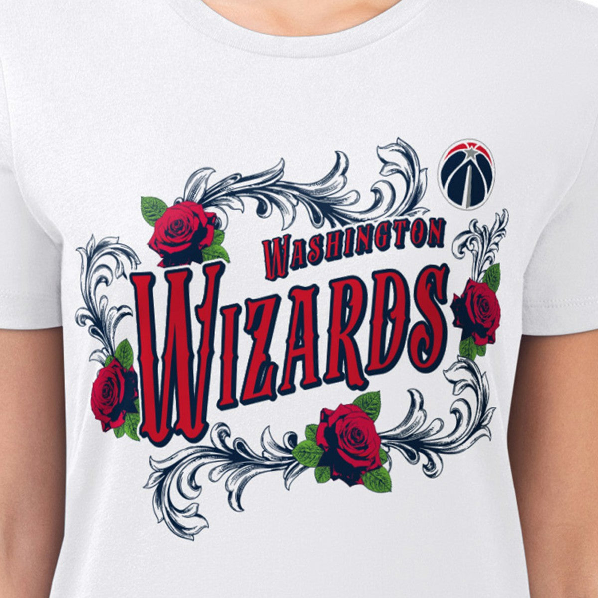 Washington Wizards G-III 4Her by Carl Banks Women's Super-Slim Fit Lightweight Roses Crew Neck T-Shirt - White discount