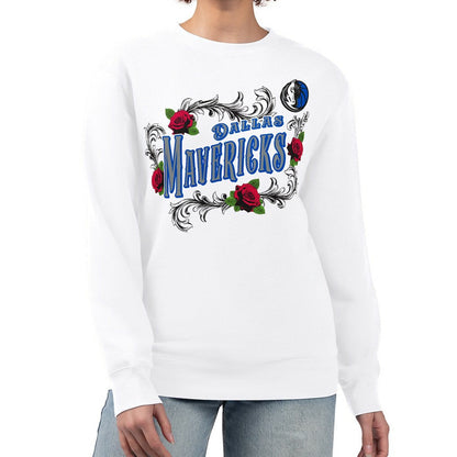 Dallas Mavericks G-III 4Her by Carl Banks Women's Roses Fleece Tri-Blend Sweatshirt sale - White on sale