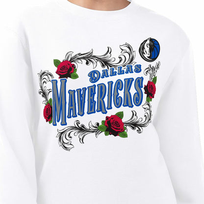 Dallas Mavericks G-III 4Her by Carl Banks Women's Roses Fleece Tri-Blend Sweatshirt sale - White on sale