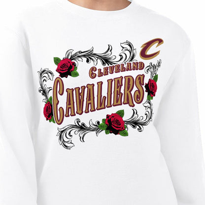 Cleveland Cavaliers G-III 4Her by Carl Banks Women's Roses Fleece Tri-Blend Sweatshirt sale - White online