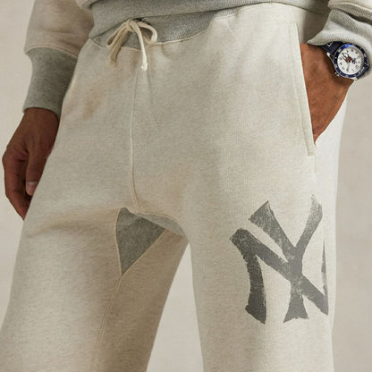 Yankees Polo Ralph Lauren Vintage Fleece Sweatpants - Cream