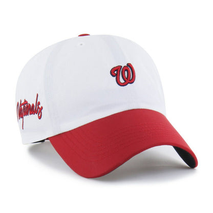 Washington Nationals Vista Mini Clean Up brrr° Adjustable Hat - White/Red | 47 brand