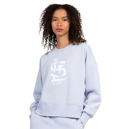 St. Louis Cardinals Starter Women's Pastels Boxy Fleece Sweatshirt - Light Blue