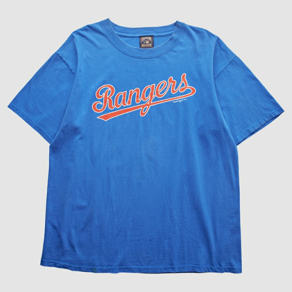 Texas Rangers Stitches 2002 T-Shirt - Blue Vintage