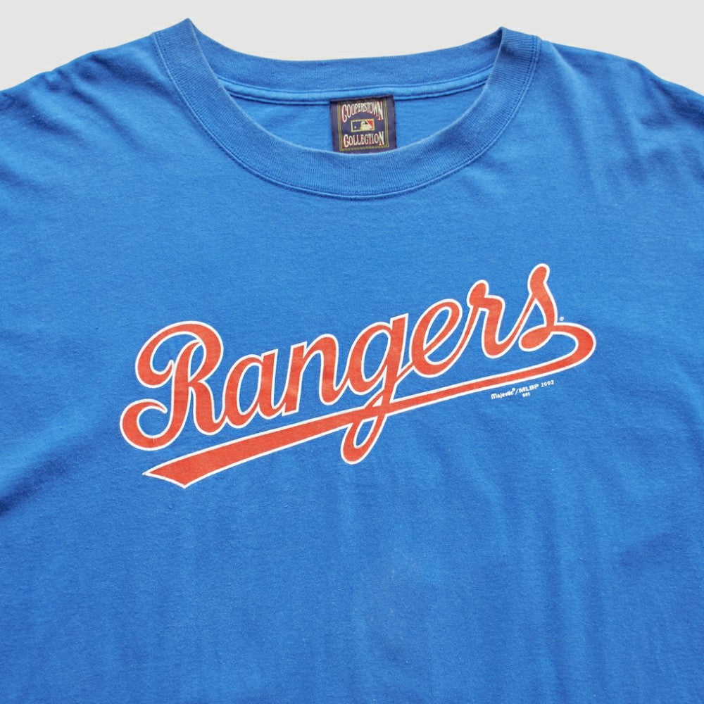 Texas Rangers Stitches 2002 T-Shirt - Blue Vintage