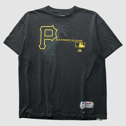 Pittsburgh Pirates Majestic 2000s T-Shirt - Black Vintage