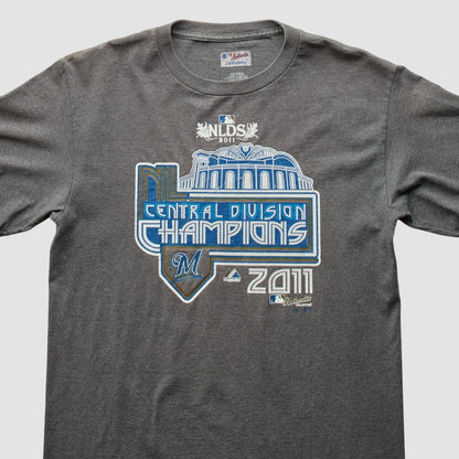 Milwaukee Brewers Majestic 2011 T-Shirt - Gray Vintage