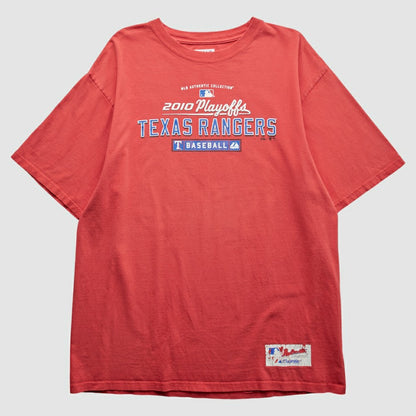 Texas Rangers Majestic 2010 T-Shirt - Red Vintage