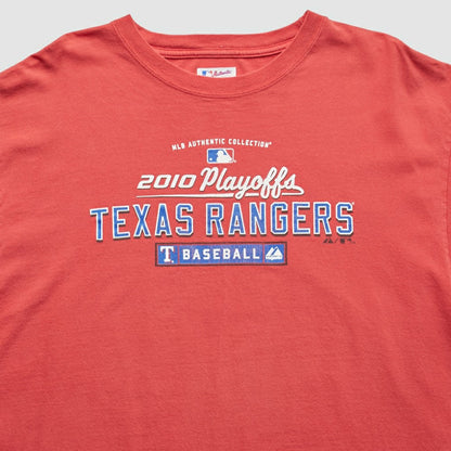 Texas Rangers Majestic 2010 T-Shirt - Red Vintage