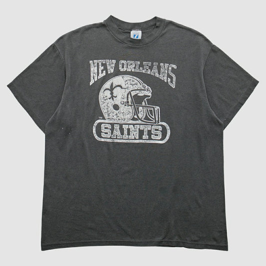 New Orleans Saints logo 7 90s T-Shirt - Gray Vintage sale