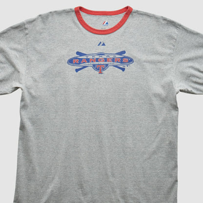 Texas Rangers Majestic 2010 T-Shirt - Heather Gray Vintage