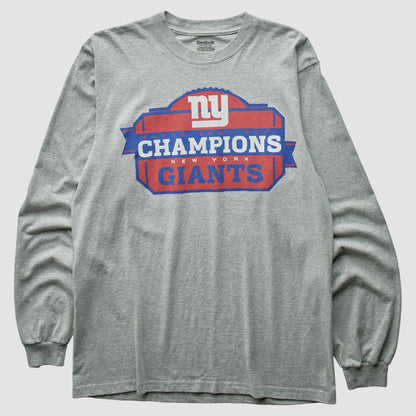 New York Giants Reebok 2012 T-Shirt - Gray Vintage sale