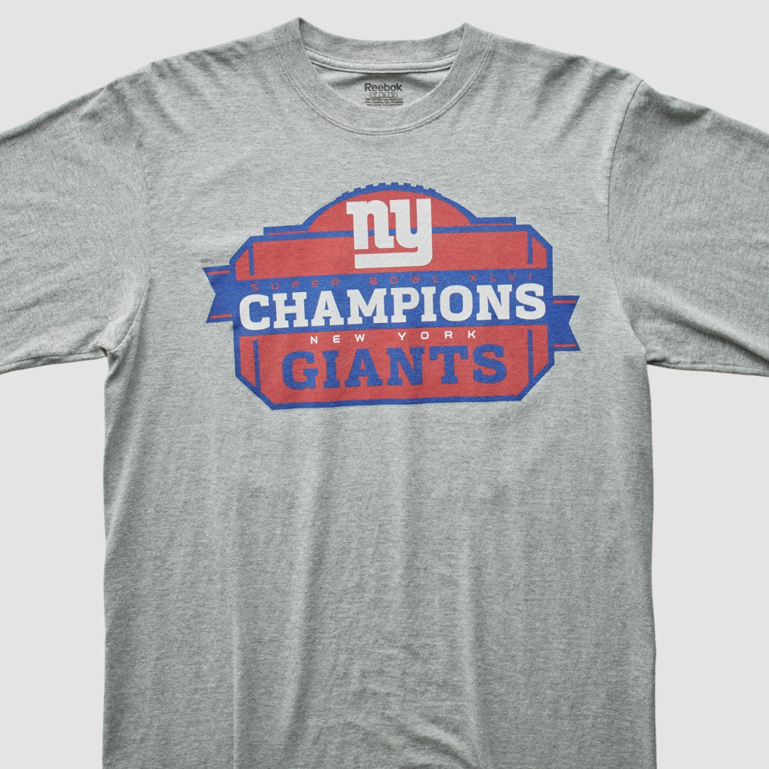 New York Giants Reebok 2012 T-Shirt - Gray Vintage sale