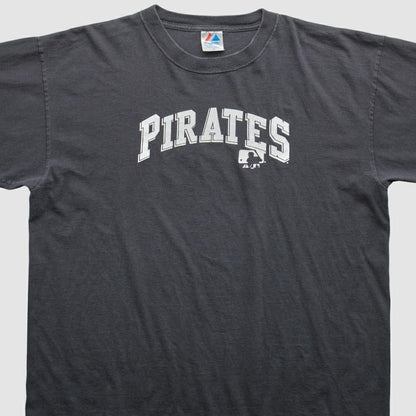 Pittsburgh Pirates Majestic 2000s T-Shirt - Gray Vintage