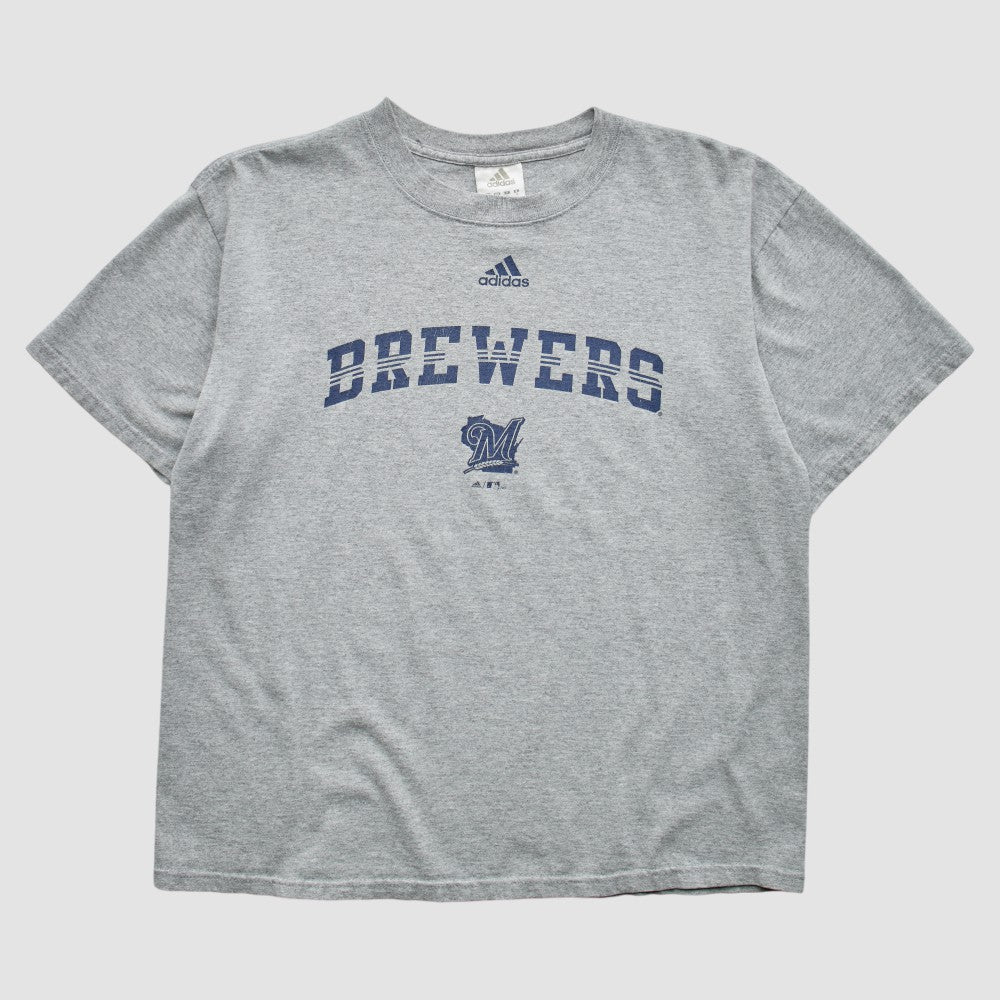 Milwaukee Brewers Adidas 2000s T-Shirt - Gray Vintage