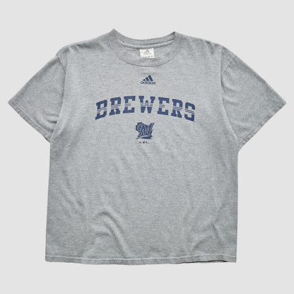 Milwaukee Brewers Adidas 2000s T-Shirt - Gray Vintage