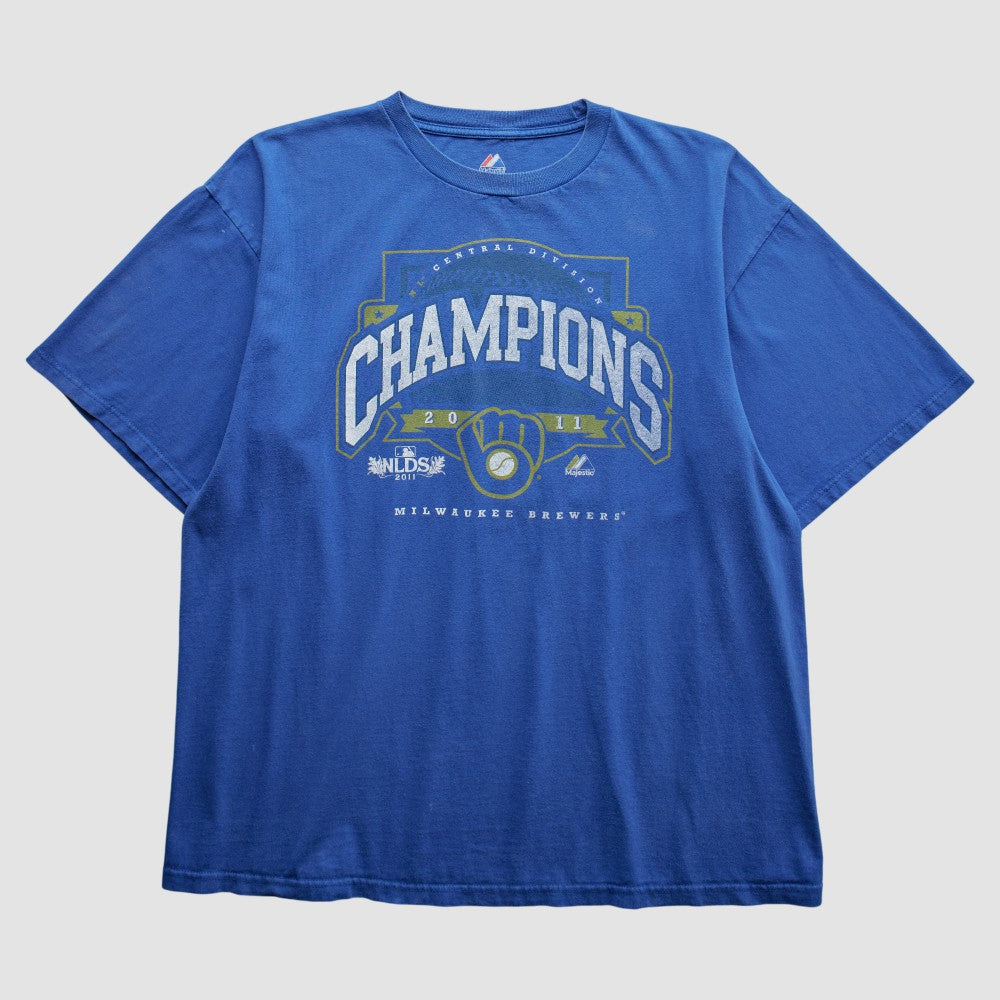 Milwaukee Brewers Majestic 2011 T-Shirt - Blue Vintage