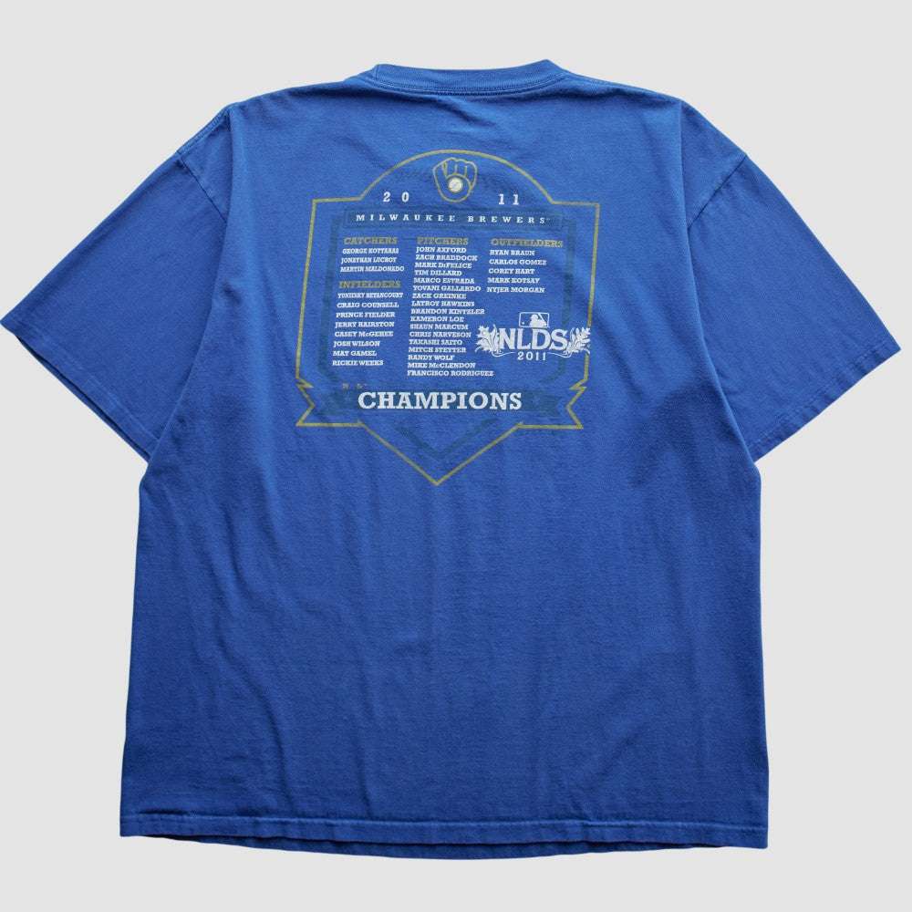 Milwaukee Brewers Majestic 2011 T-Shirt - Blue Vintage