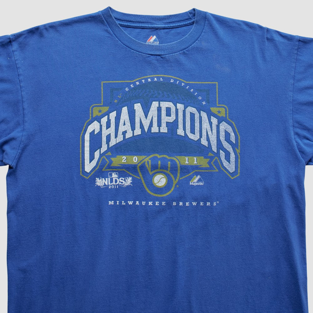 Milwaukee Brewers Majestic 2011 T-Shirt - Blue Vintage