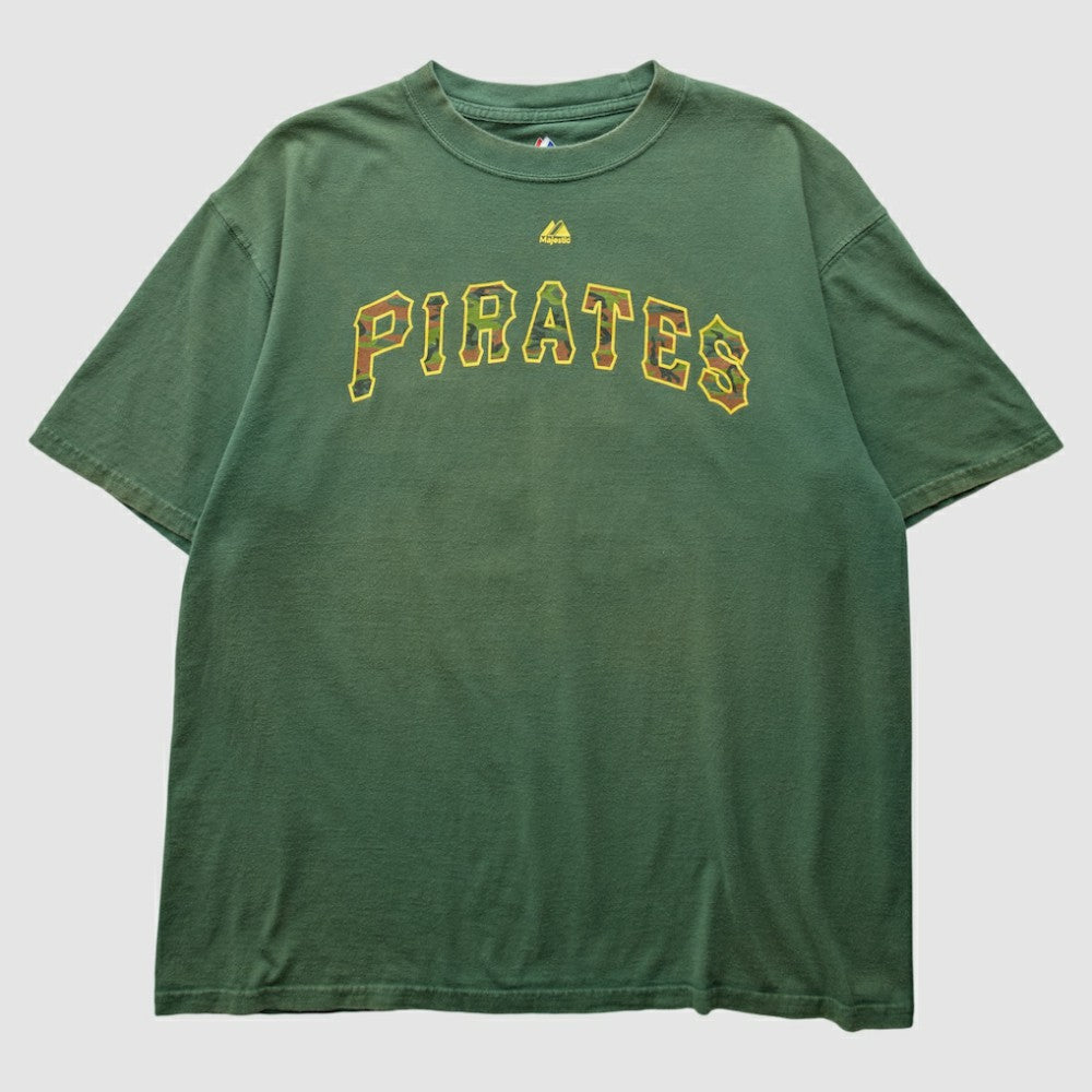 Pittsburgh Pirates Majestic 2000s T-Shirt - Green Vintage