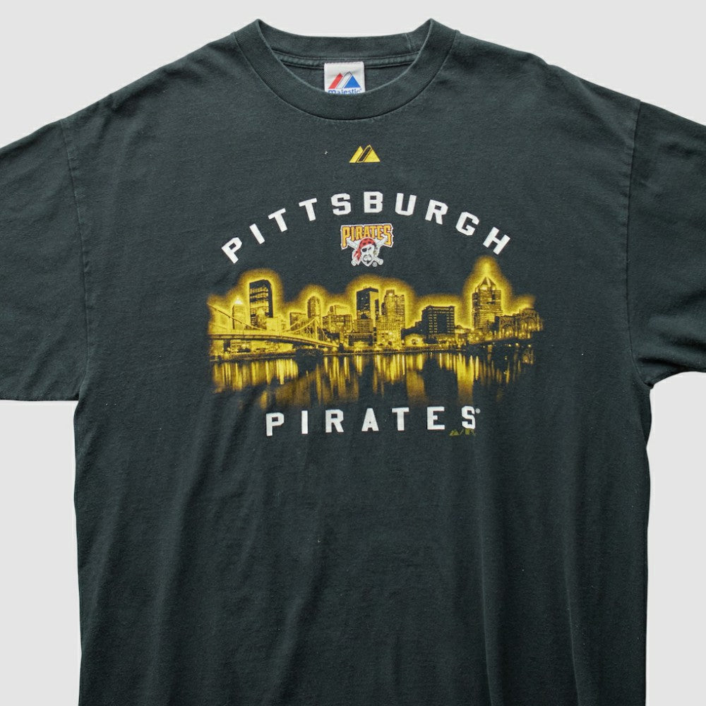 Pittsburgh Pirates Majestic 2000s T-Shirt - Black Vintage