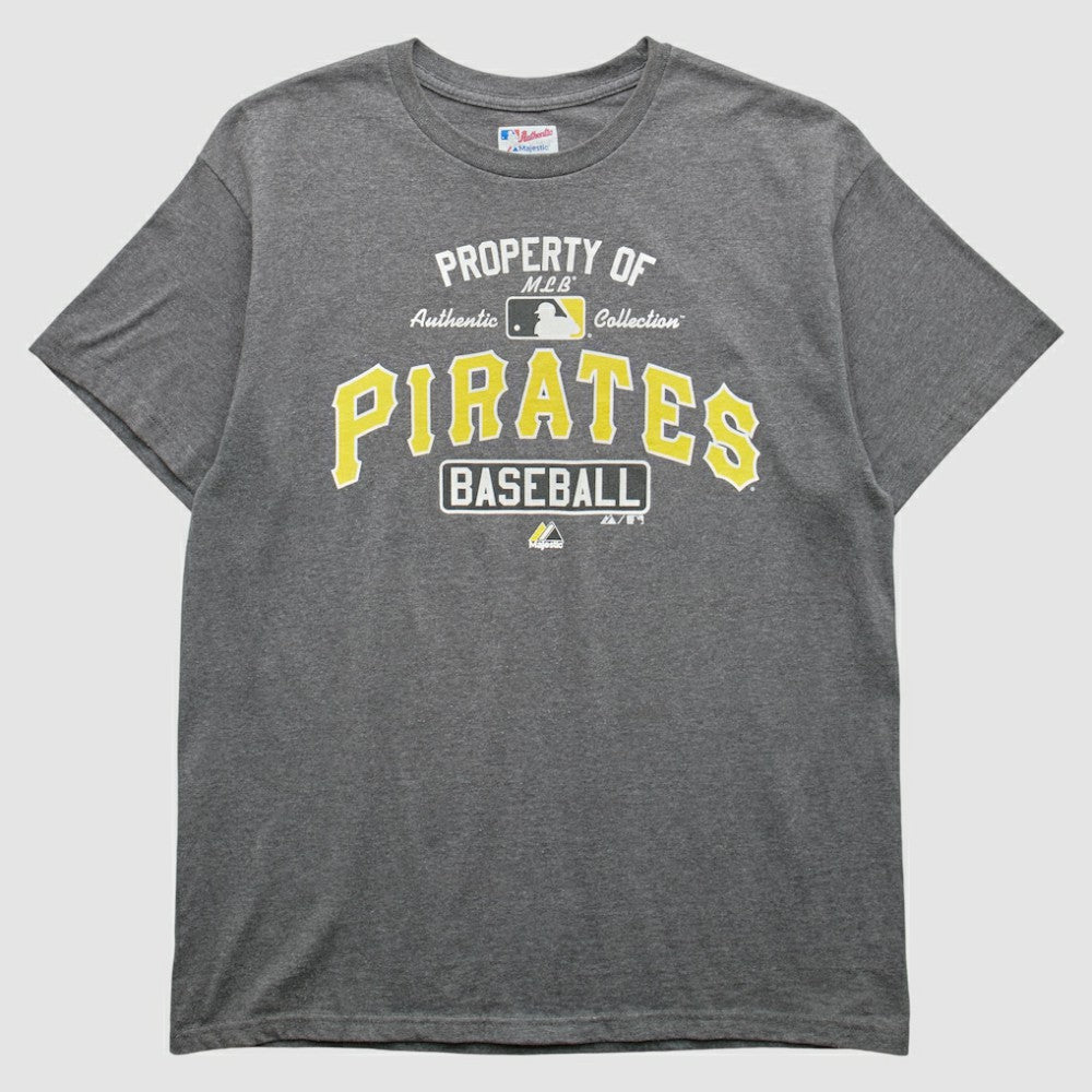 Pittsburgh Pirates Majestic 2000s T-Shirt - Gray Vintage