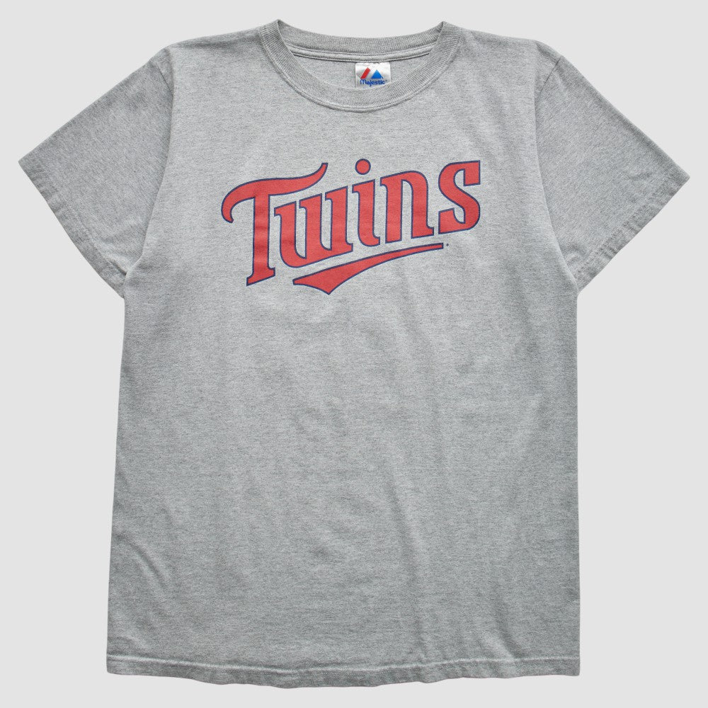 Minnesota Twins Majestic 2000s T-Shirt - Gray Vintage
