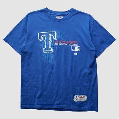 Texas Rangers Majestic 2011 T-Shirt - Blue Vintage