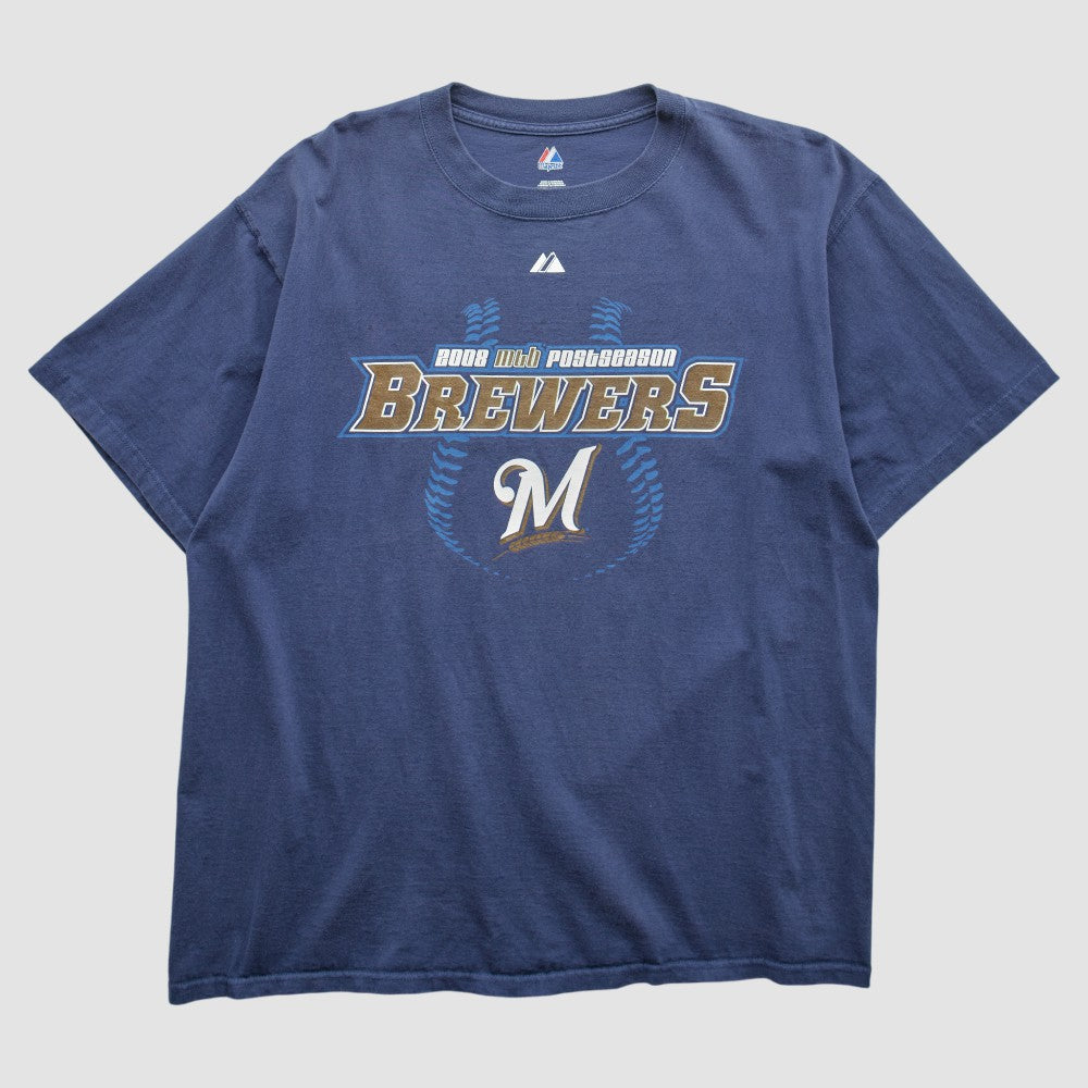 Milwaukee Brewers 2008 T-Shirt - Navy Vintage