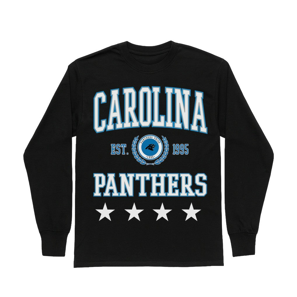 Carolina Panthers Gameday Couture Women's Oversized Everyday Star Long Sleeve T-Shirt - Black online