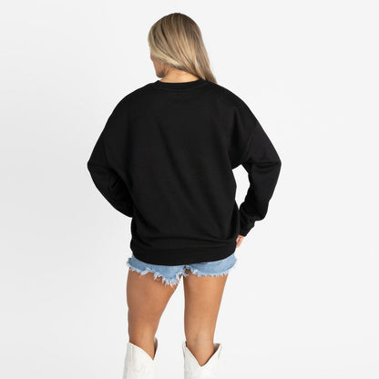 Cleveland Browns Gameday Couture Women's Oversized Level Up Black Label Premium Fleece Sweatshirt - Black discount