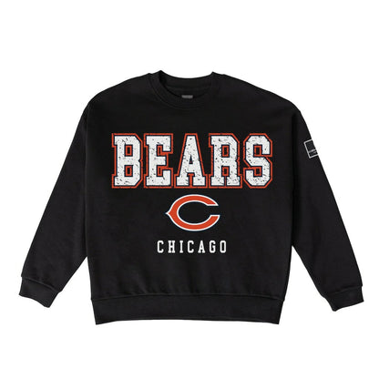 Chicago Bears Gameday Couture Women's Oversized Level Up Black Label Premium Fleece Sweatshirt - Black outlet