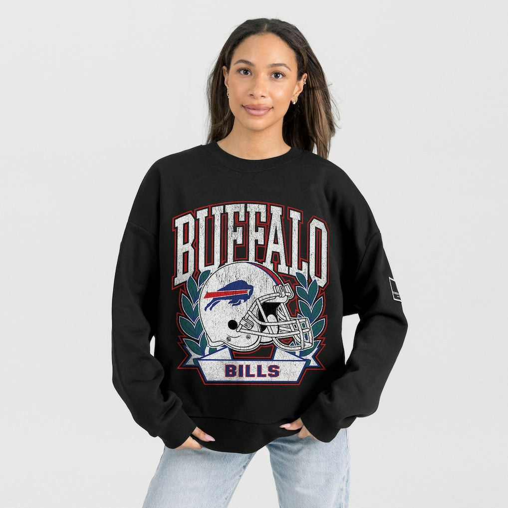 Buffalo Bills Gameday Couture Women's Oversized Victory Lane Black Label Premium Fleece Sweatshirt - Black outlet