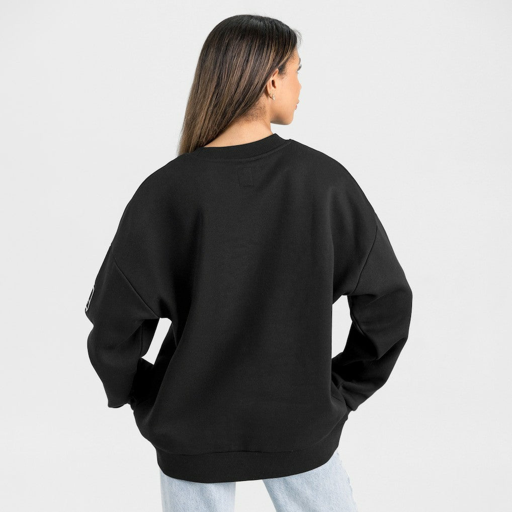 Carolina Panthers Gameday Couture Women's Oversized Victory Lane Black Label Premium Fleece Sweatshirt - Black outlet