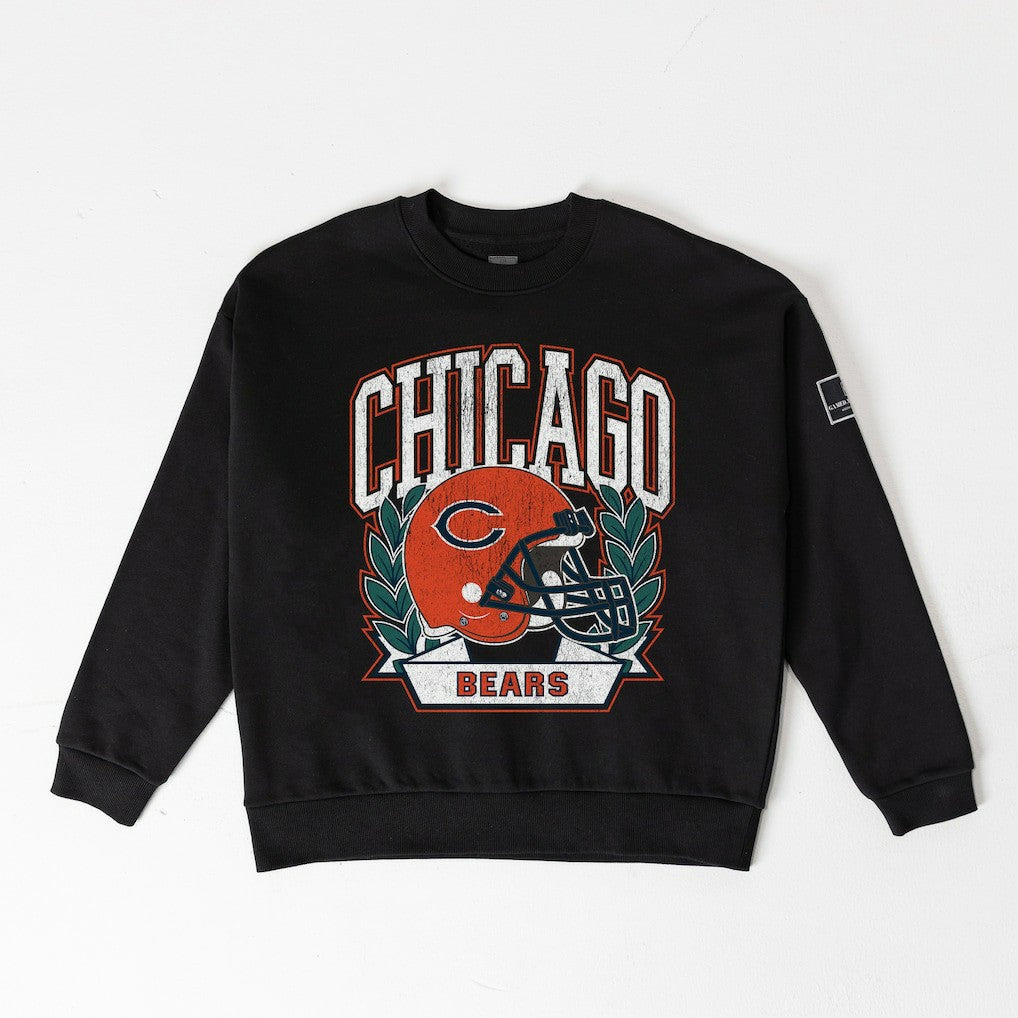 Chicago Bears Gameday Couture Women's Oversized Victory Lane Black Label Premium Fleece Sweatshirt - Black discount