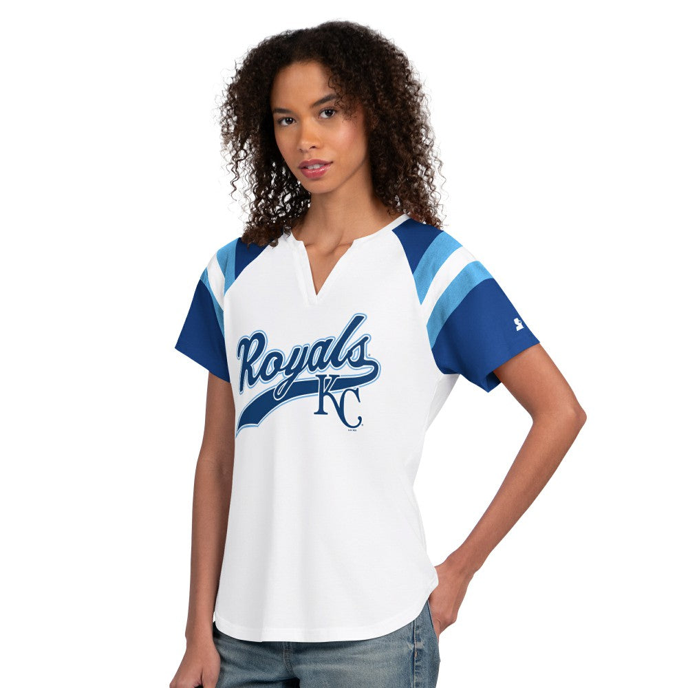 Kansas City Royals Starter Women's Game On Notch Neck T-Shirt - White