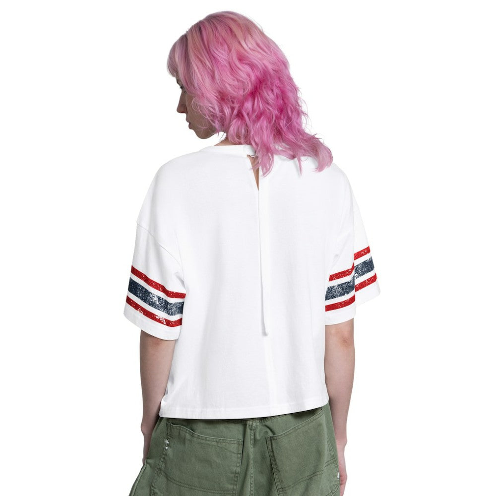 Boston Red Sox Starter Women's Cropped Hurry Up Offense T-Shirt - White