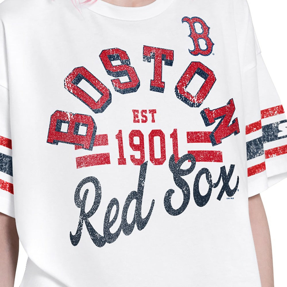 Boston Red Sox Starter Women's Cropped Hurry Up Offense T-Shirt - White