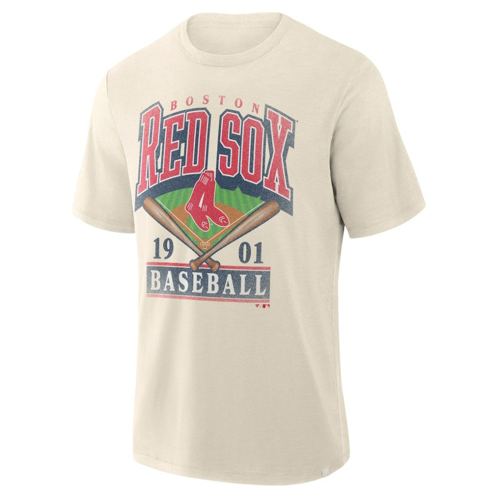 Boston Red Sox Profile Big & Tall Screen Print T-Shirt - Cream