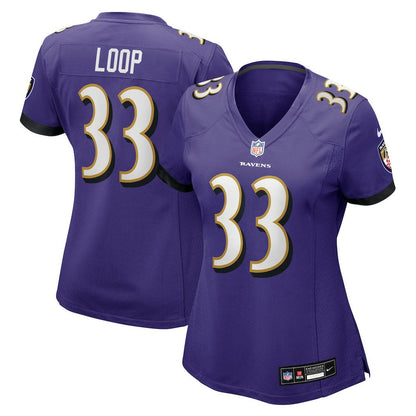 Tyler Loop Baltimore Ravens Women's Team Game Jersey - Purple | Nike for sale