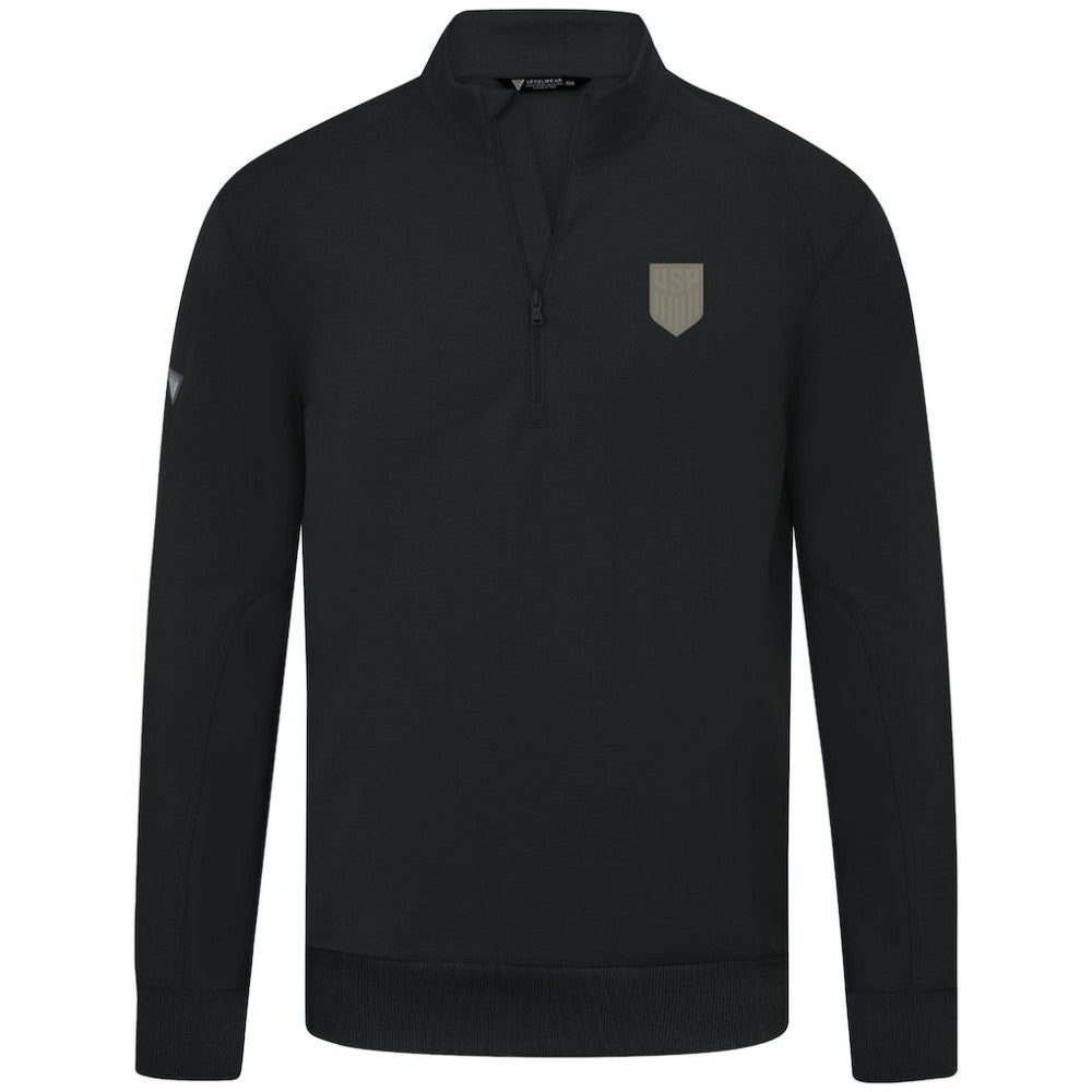 USMNT Levelwear Copper Upright Quarter-Zip Tri-Blend Fleece - Black cheap