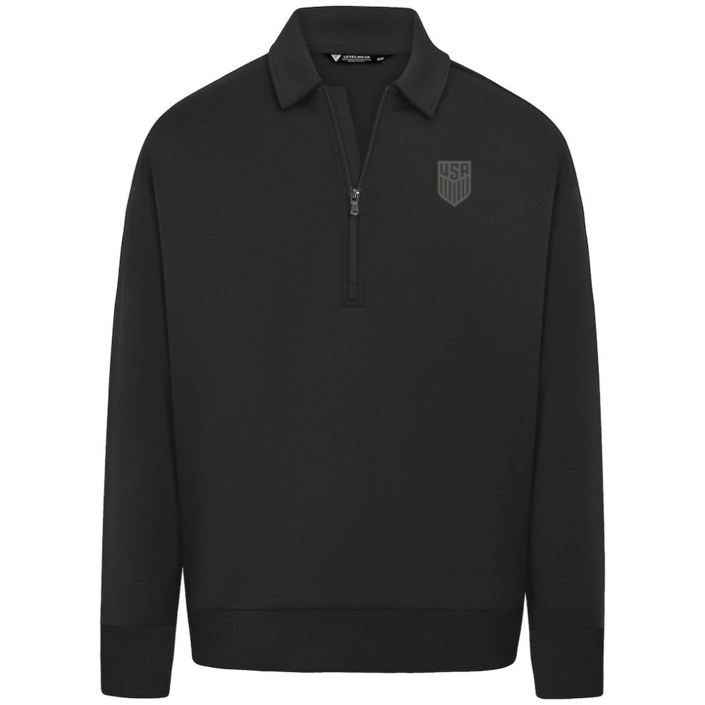 USMNT Levelwear Luxe Signature Quarter-Zip Tri-Blend Sweatshirt - Black online