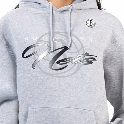 Brooklyn Nets G-III 4Her by Carl Banks Women's Shadow Logo Tri-Blend Fleece Hoodie - Gray online