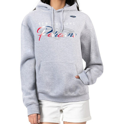 New Orleans Pelicans G-III 4Her by Carl Banks Women's Shadow Logo Tri-Blend Fleece Hoodie - Gray cheap