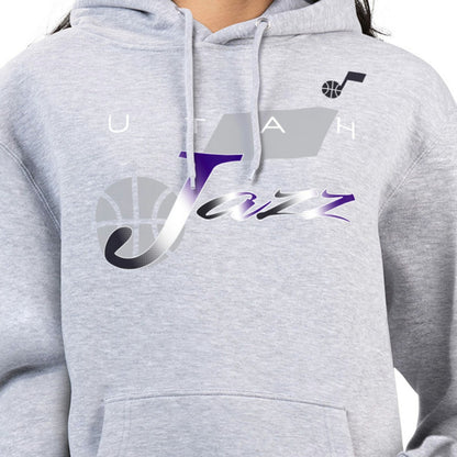 Utah Jazz G-III 4Her by Carl Banks Women's Shadow Logo Tri-Blend Fleece Hoodie - Gray for sale