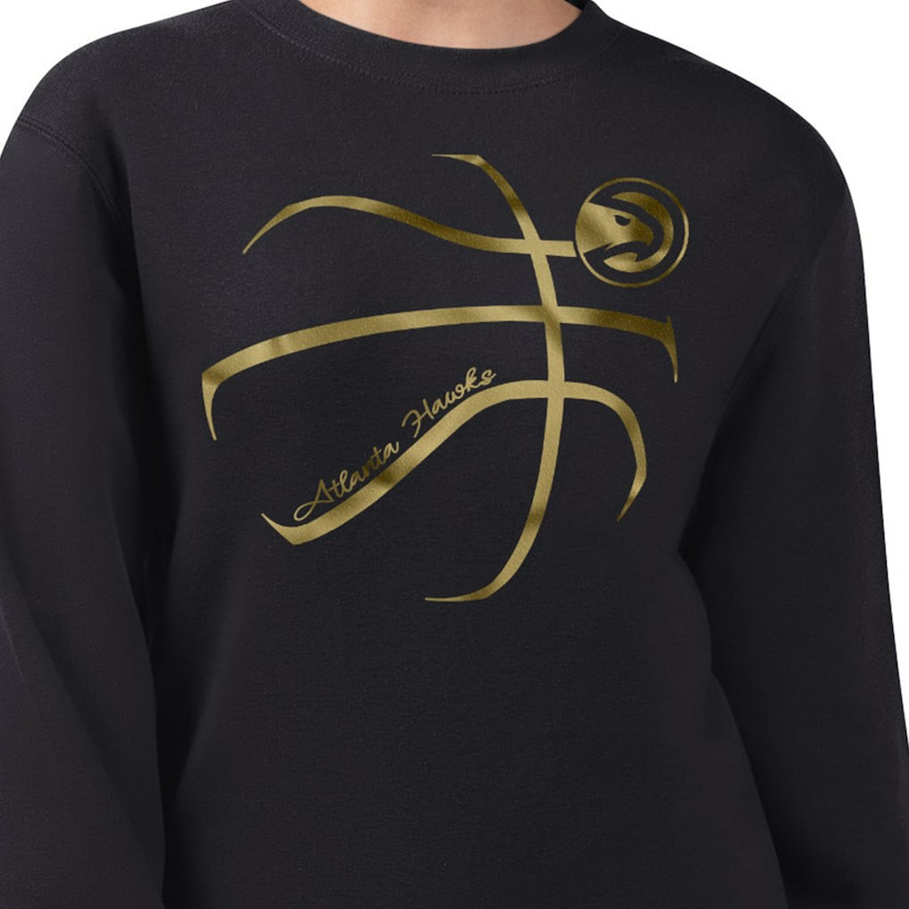 Atlanta Hawks G-III 4Her by Carl Banks Women's Metallic Print Basketball Sketch Fleece Sweatshirt - Black online