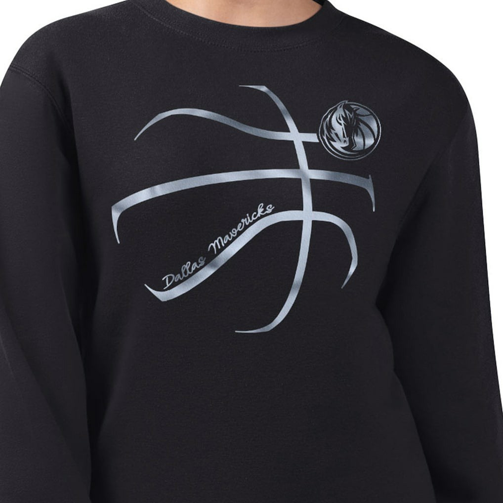 Dallas Mavericks G-III 4Her by Carl Banks Women's Metallic Print Basketball Sketch Fleece Sweatshirt sale - Black for sale