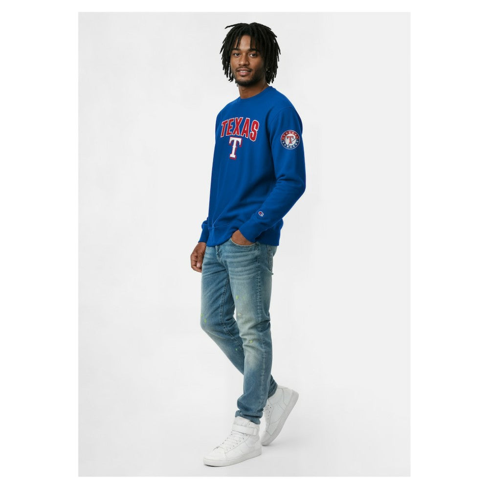 Texas Rangers Champion Reverse Weave Chenille Sweatshirt - Royal