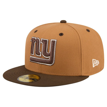 New York Giants New Era Two-Tone Walnut 59FIFTY Fitted Hat - Light Brown/Dark Brown for sale