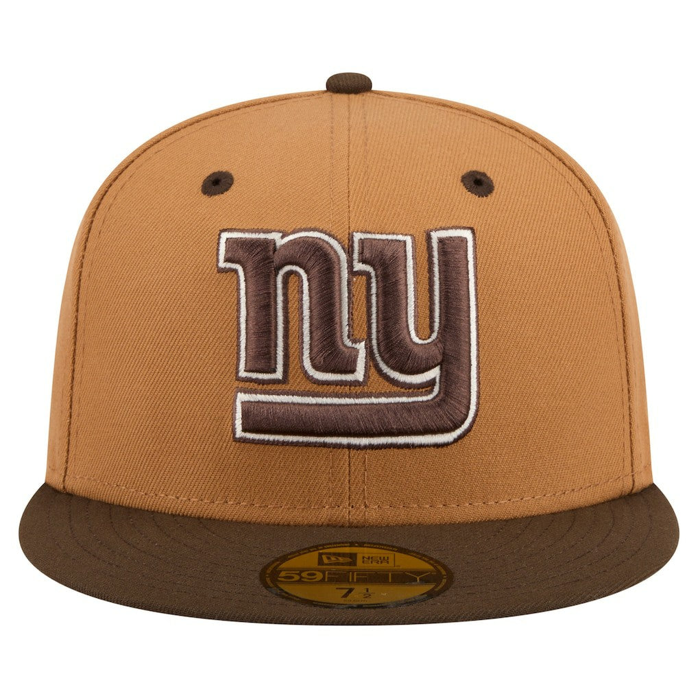New York Giants New Era Two-Tone Walnut 59FIFTY Fitted Hat - Light Brown/Dark Brown for sale